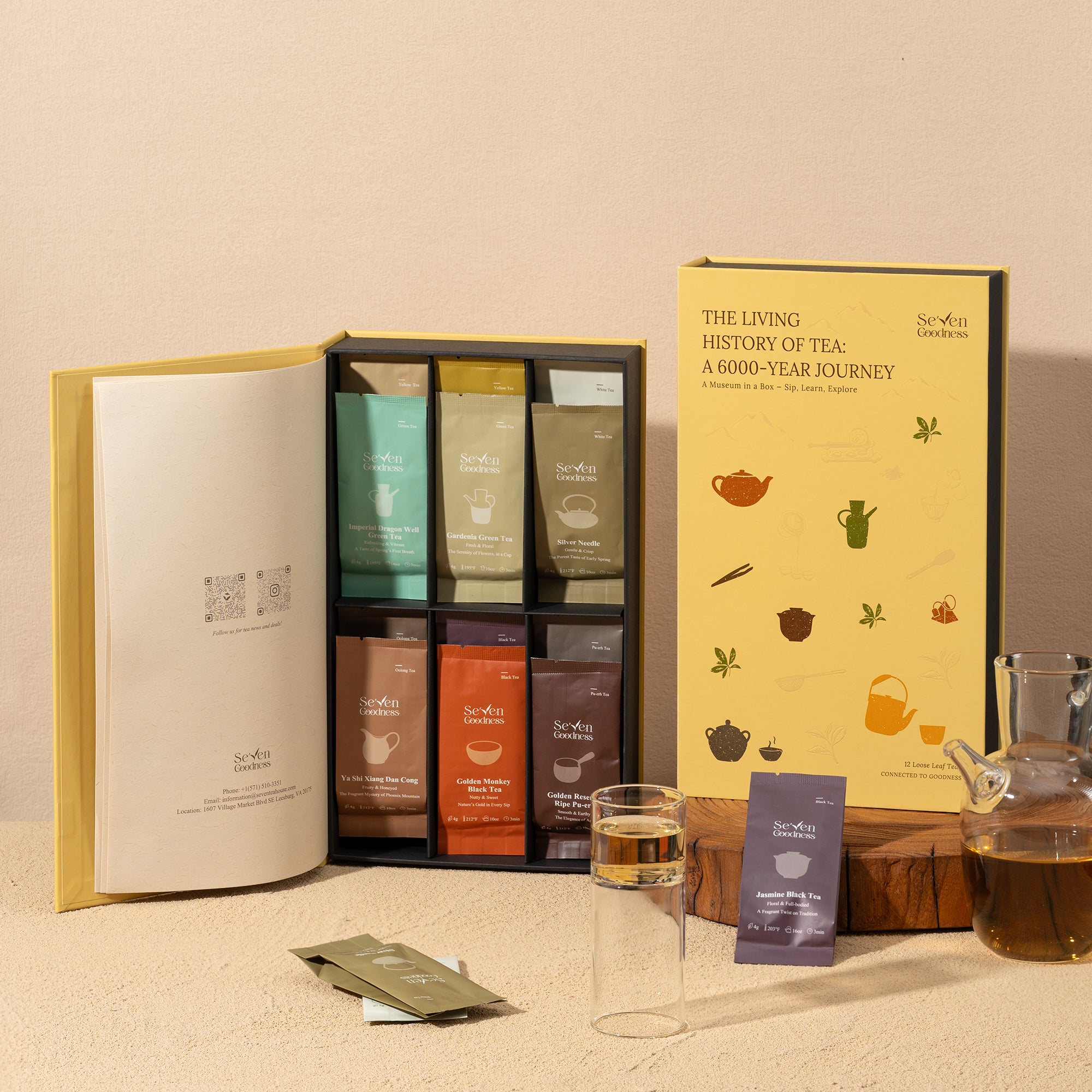 The Living History of Tea Gift Set | 6 Tea Types, 12 Packs