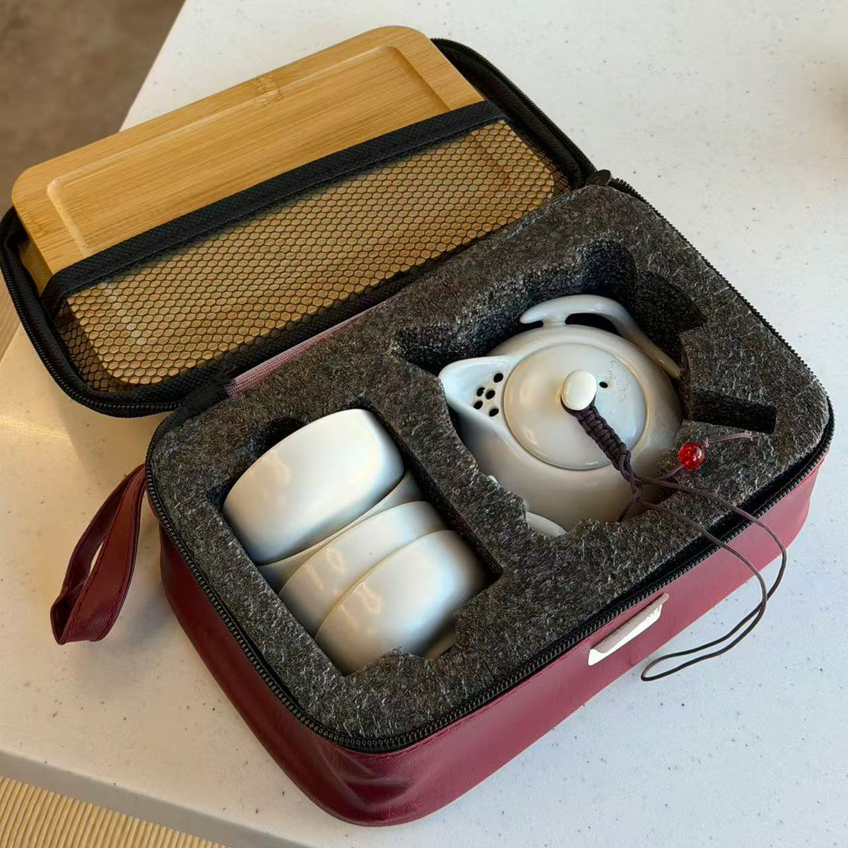 White Porcelain Travel Tea Set