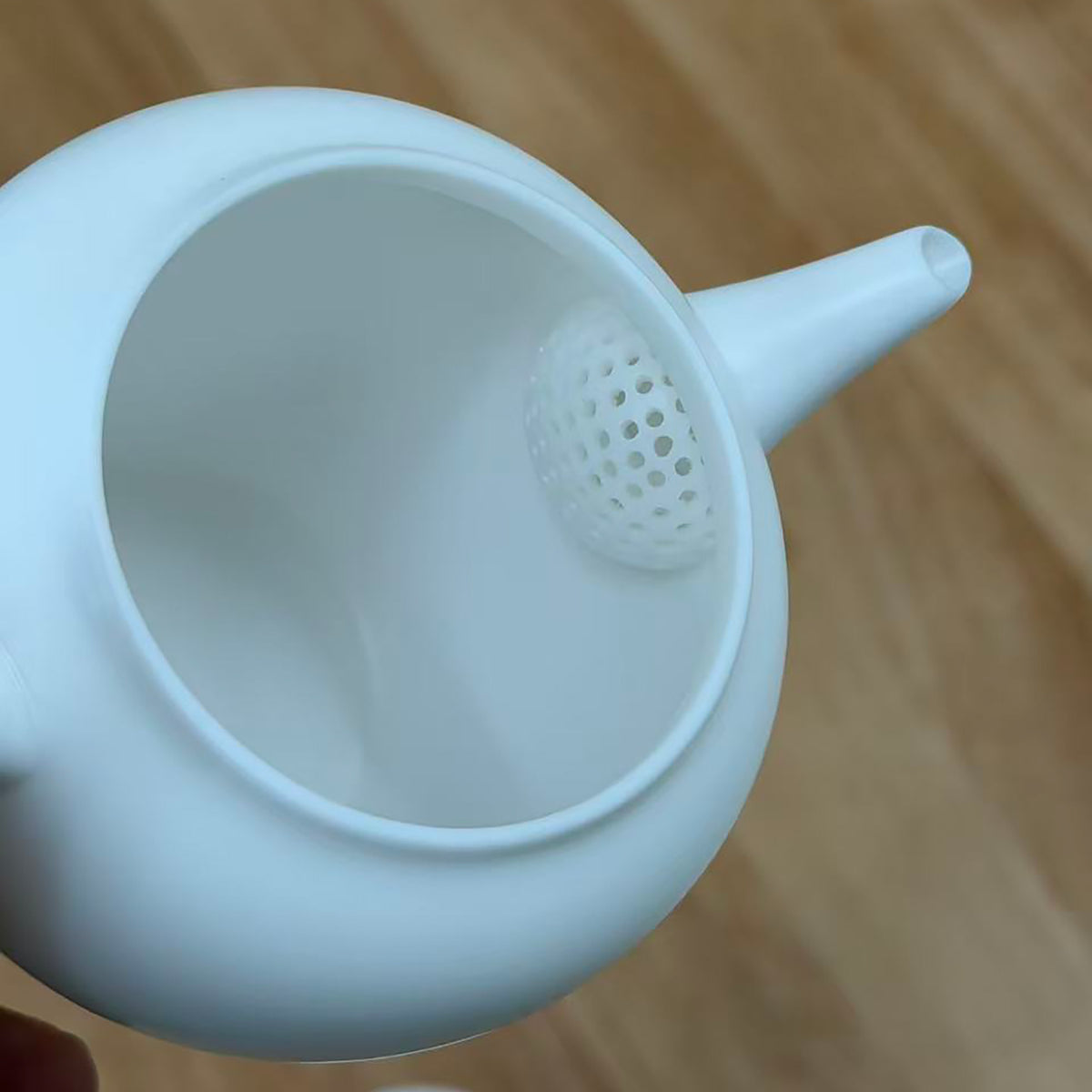 Thin-Walled White Porcelain Teapot