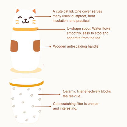 Tall Cat Tea Set with Travel Case