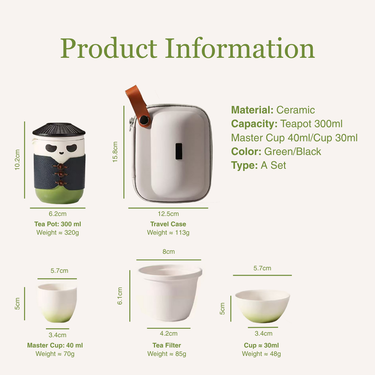 Kung Fu Panda Tea Set with Travel Case