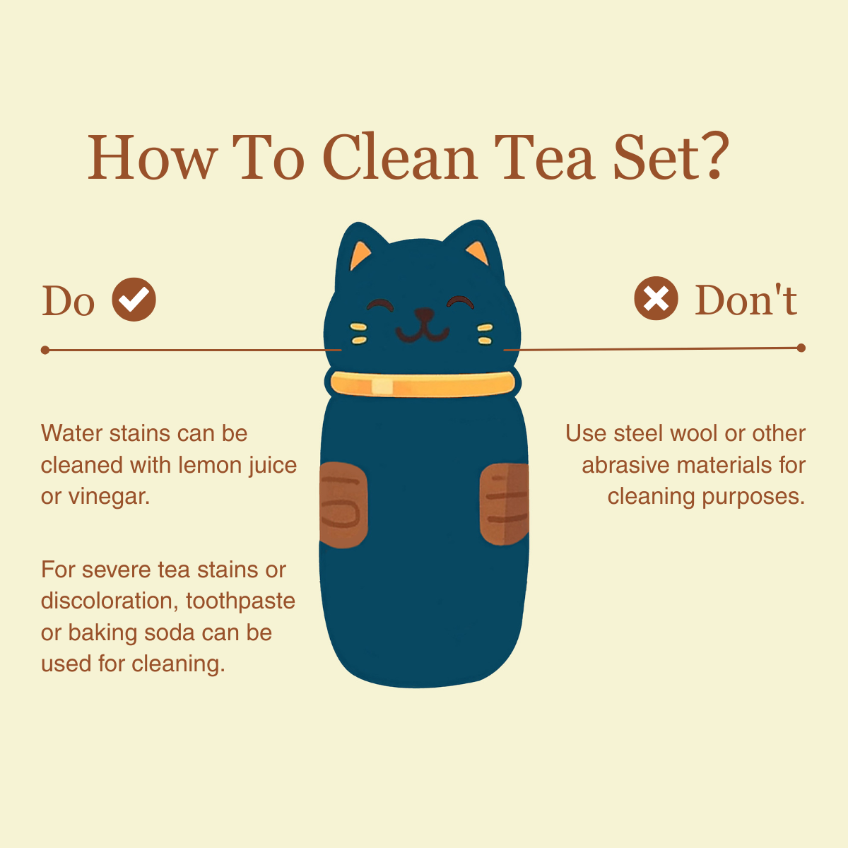 Tall Cat Tea Set with Travel Case