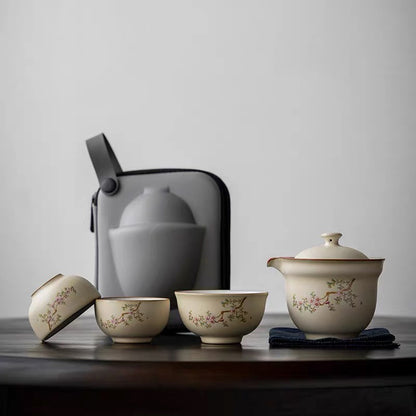Gingko, Blossom, and Bodhi Tea Set with Travel Case