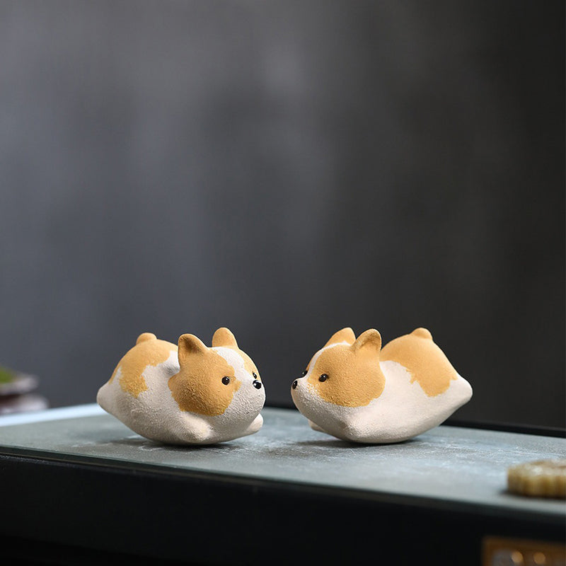 Corgi Ornaments | Purple Sand Puppy Tea Pet