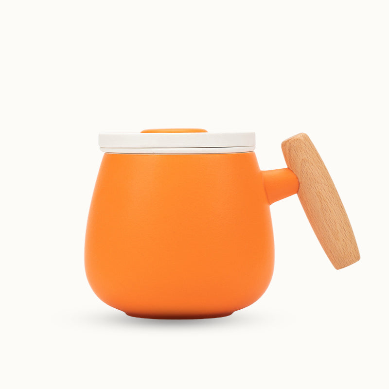 Egg-shaped Ceramic Mug with Infuser