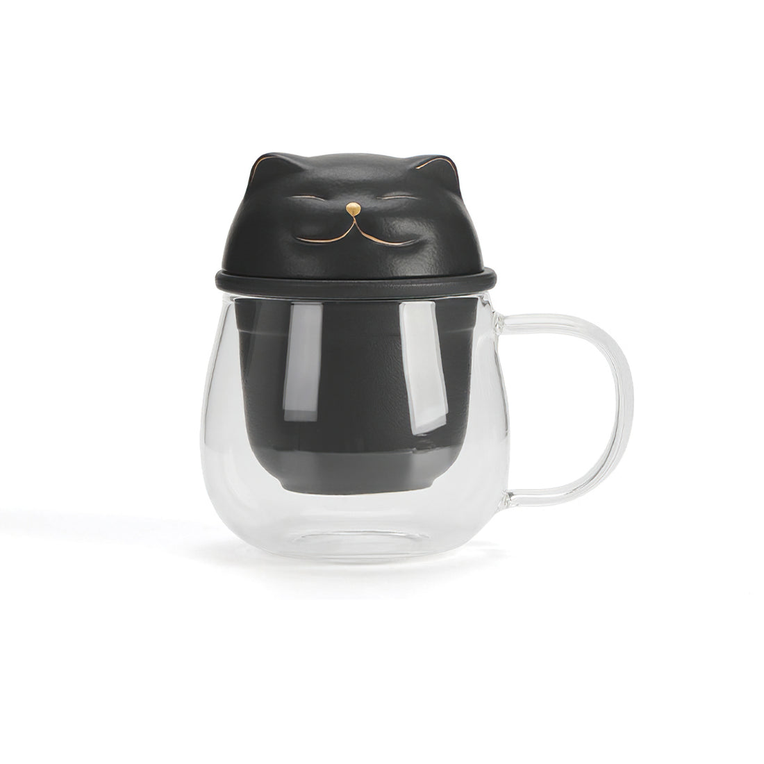 Glass Tea Mug with Cat Infuser