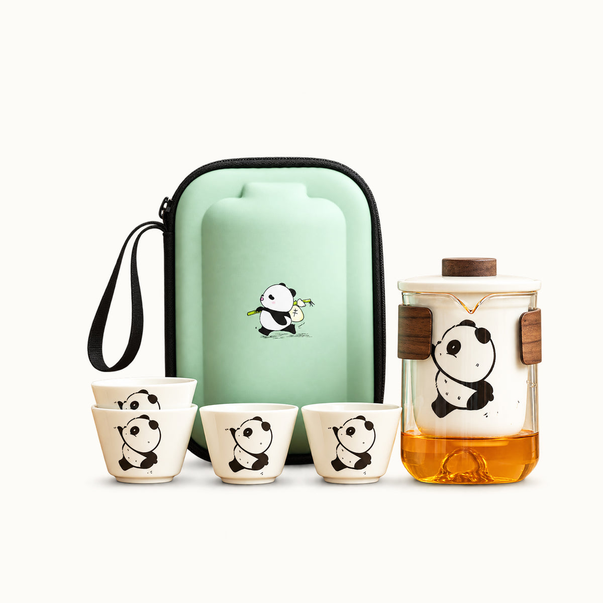 Panda Glass Travel Tea Set