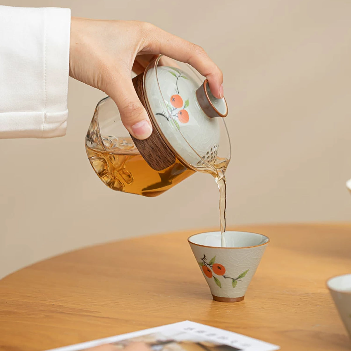 Persimmon Glass Travel Tea Set