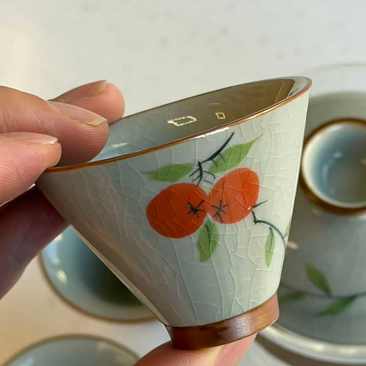 Persimmon Glass Travel Tea Set
