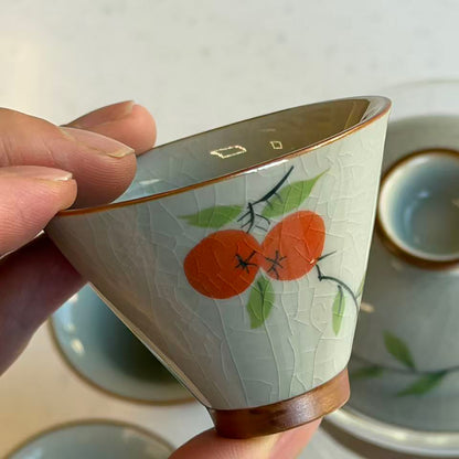 Persimmon Glass Travel Tea Set
