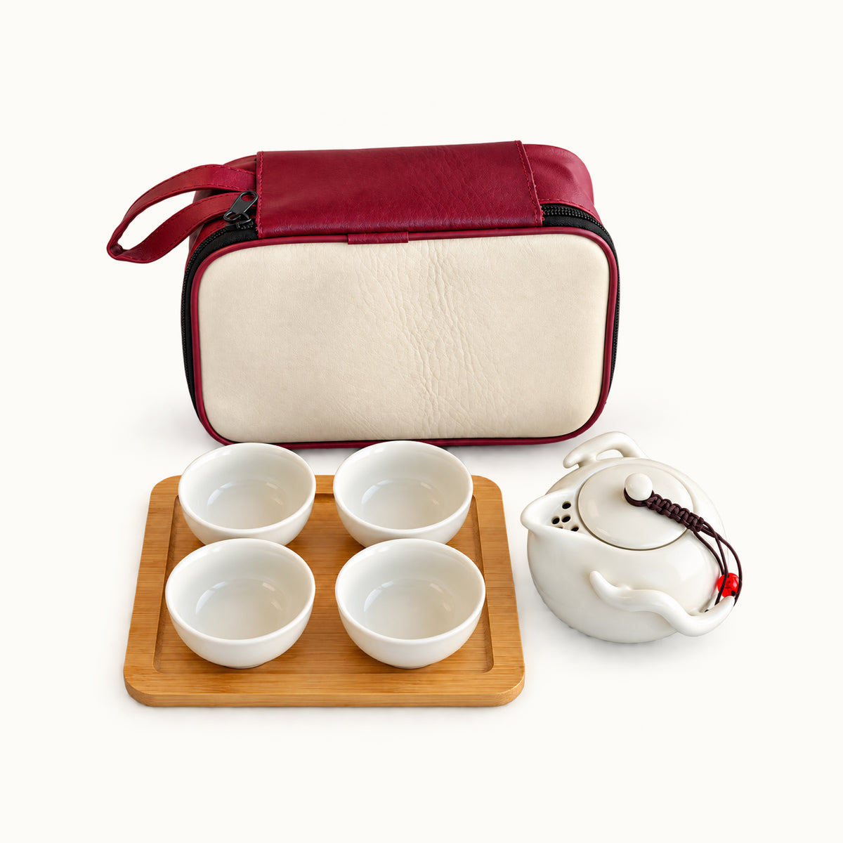 White Porcelain Travel Tea Set