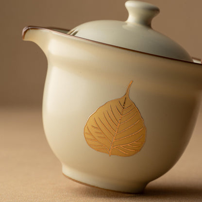 Portable Ceramic Gongfu Travel Tea Set | 1 Pot, 3 Cups &amp; Travel Case