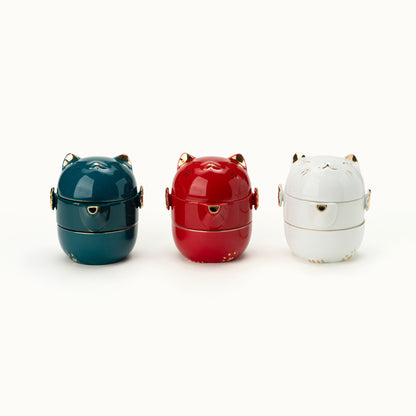 Fortune Cat Portable Tea Set with Travel Case