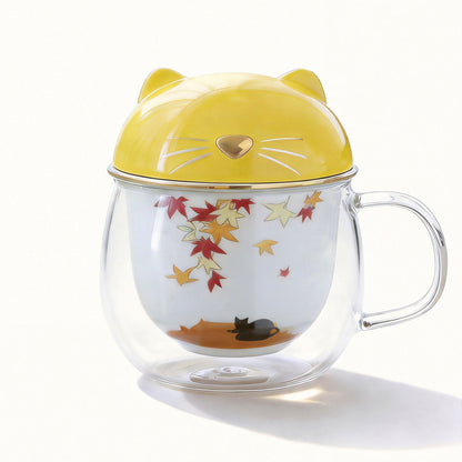 Glass Tea Mug with Cat Infuser