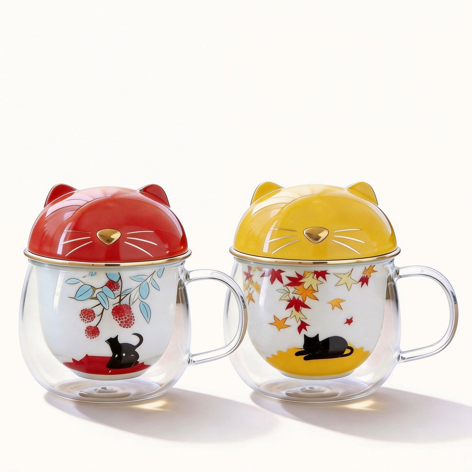 Glass Tea Mug with Cat Infuser