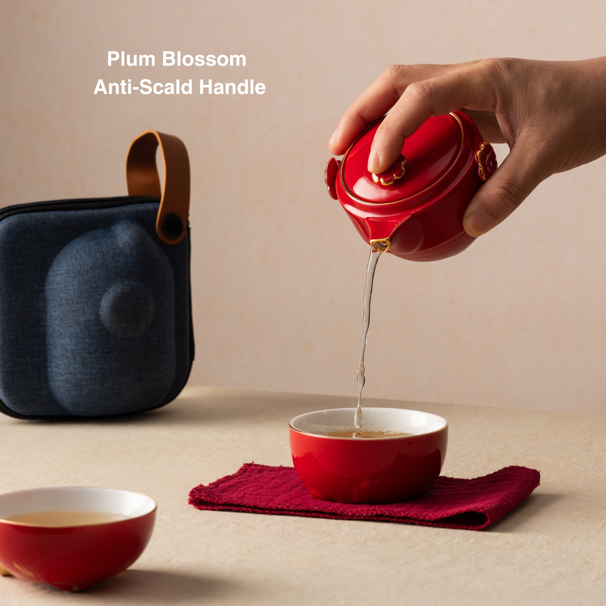 Fortune Cat Portable Tea Set with Travel Case