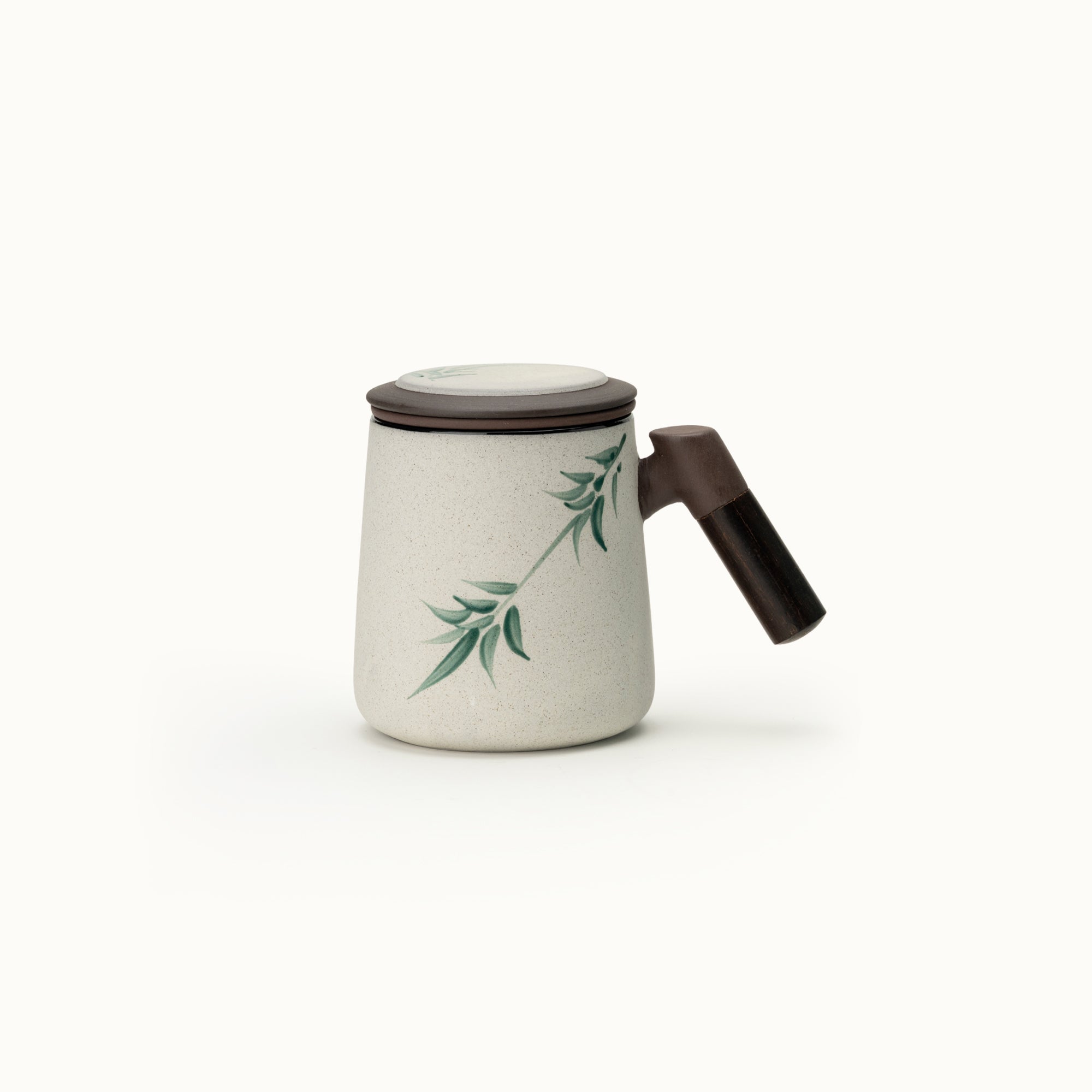 Hand Painted Purple Clay Tea Mug with Infuser