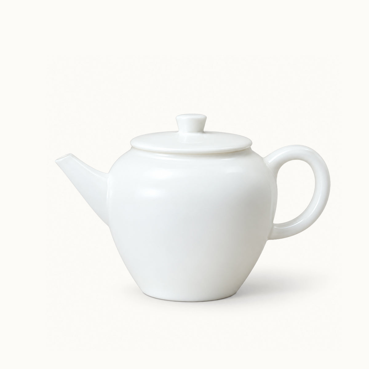 Thin-Walled White Porcelain Teapot