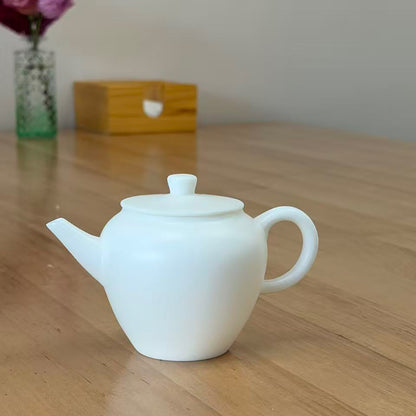 Thin-Walled White Porcelain Teapot